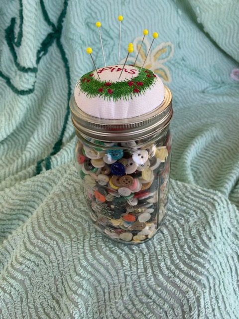 button jar pin cushion