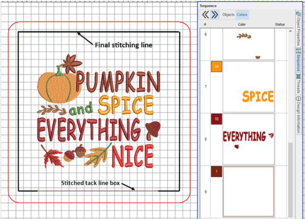 pumpkin spice stitched boxes