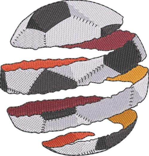 Tear Soccer Ball Embroidery Design