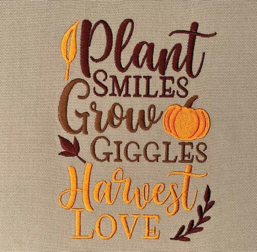 Plant smiles embroidery design