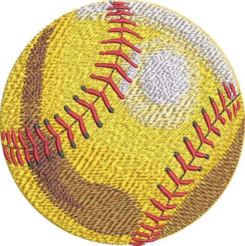 Plain Soft ball L Embroidery Design