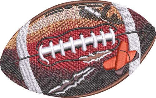 Torn Football L Embroidery Design