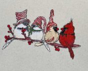 cardinal chickadee embroidery design