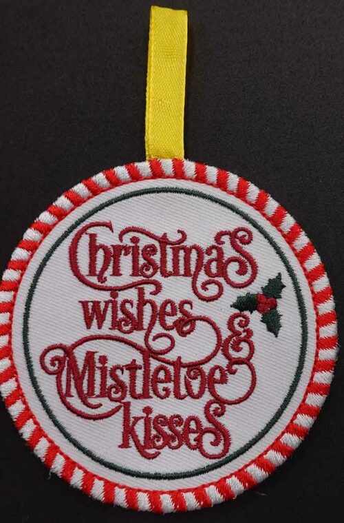 Christmas wishes ornament embroidery design