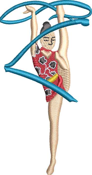 Ribbon Gymnastics L Embroidery Design