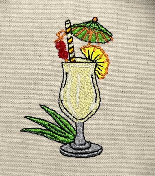 pina colada embroidery design