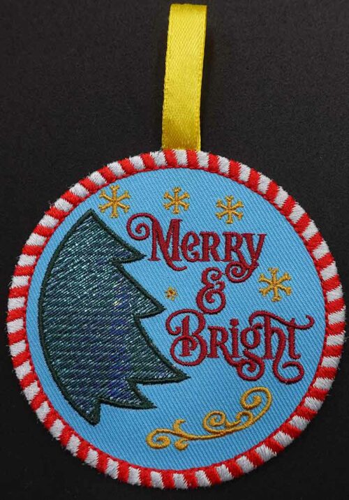 merry and bright embroidery design