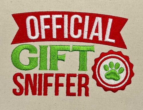 official sniffer embroidery design