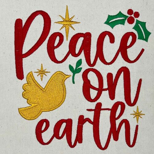 peace on earth embroidery design