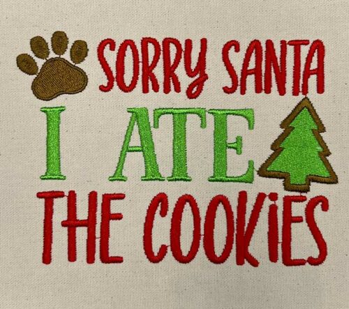 sorry santa embroidery design