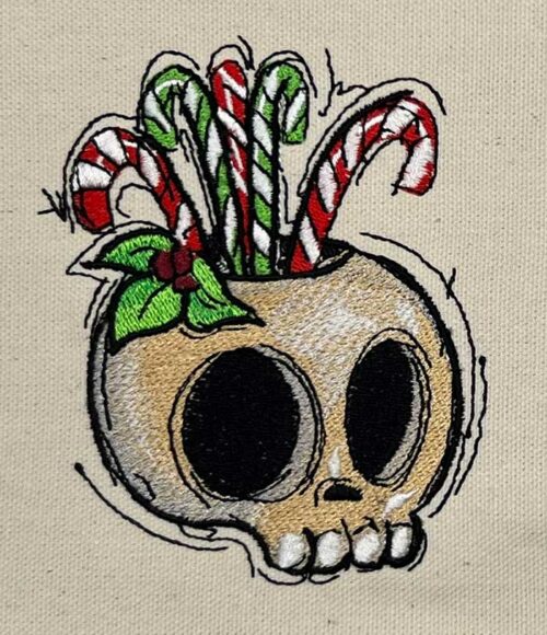 skeleton holiday embroidery design