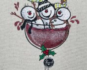 snowman wine tub party embroidery design