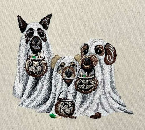 trick or treat dogs embroidery design