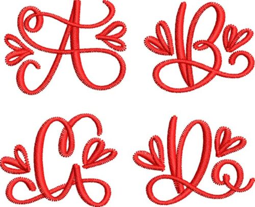 Monogram Hearts 30mm esa font