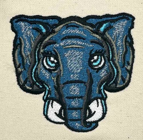 Cute Elephant Head Embroidery Design