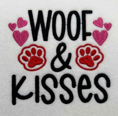 woof and kisses embroidery design