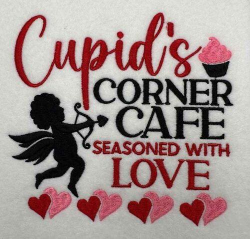 cupids corner cafe Embroidery Design