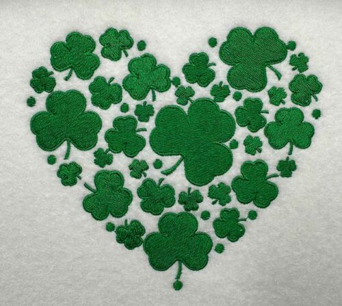 Shamrock Heart embroidery design