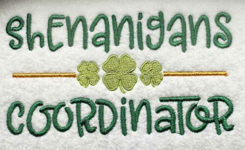 Shenanigans Coordinator embroidery design