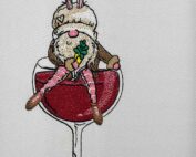 Easter Gnome wine embroidery design