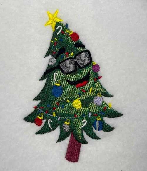 Laughing Christmas Tree Embroidery Design