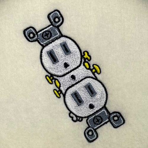 electrical outlet embroidery design