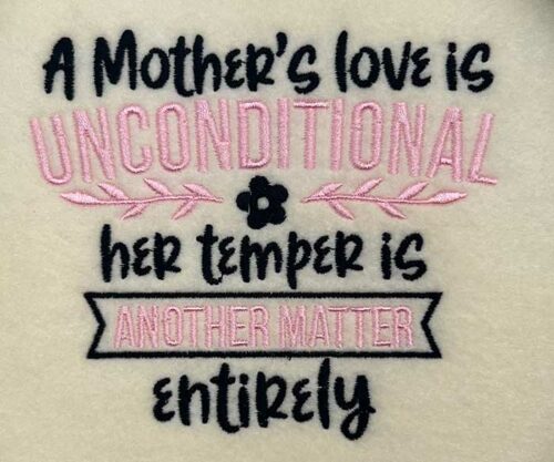 a mothers love embroidery design