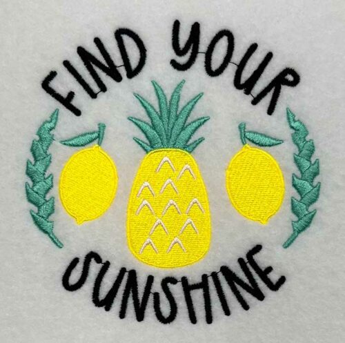 find your sunshine embroidery design