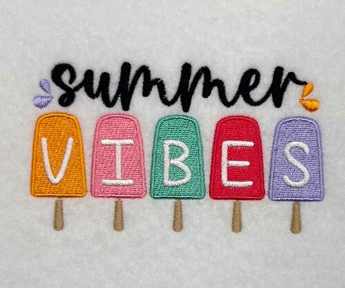 summer vibes embroidery design