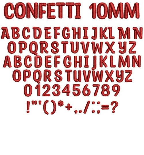 Confetti 10mm esa font