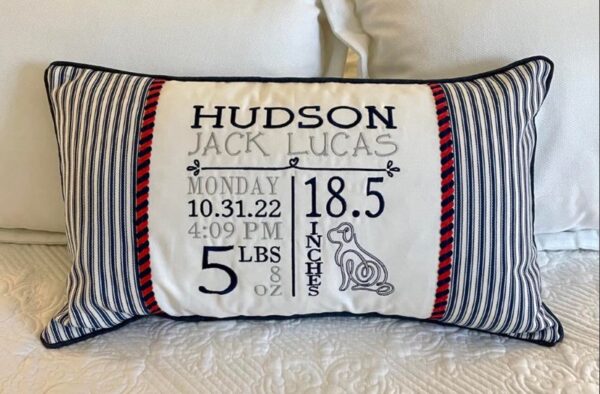 baby announcement pillow