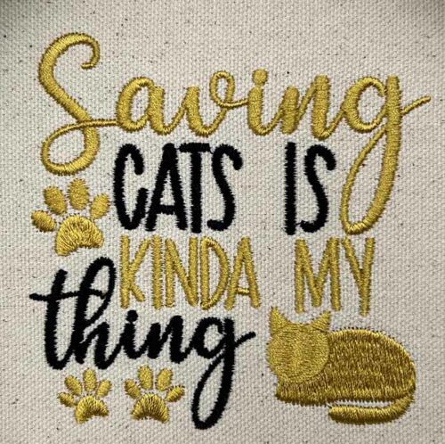 Saving Cats embroidery design