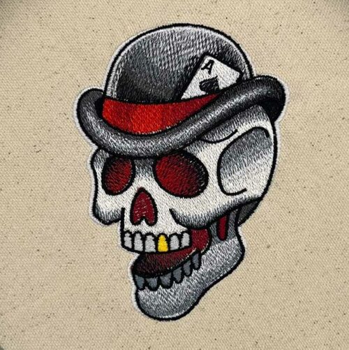 Skull embroidery design