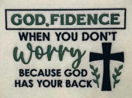 Godfidence embroidery design