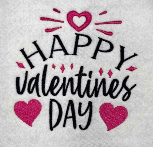 Happy valentines day embroidery design