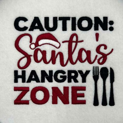 santas hangry embroidery design