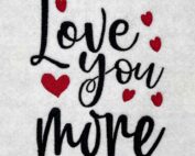 love you more embroidery design