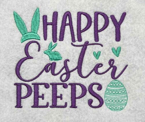 happy easter peeps embroidery design