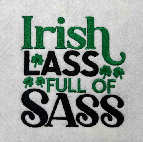 irish lass embroidery design