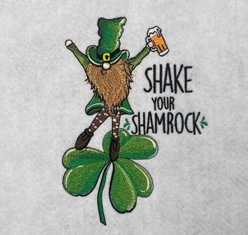 shake your shamrock embroidery design