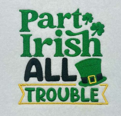 part Irish embroidery design