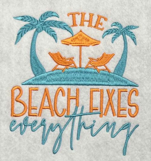 beach days embroidery design