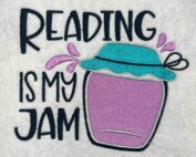 reading is my jam embroidery design