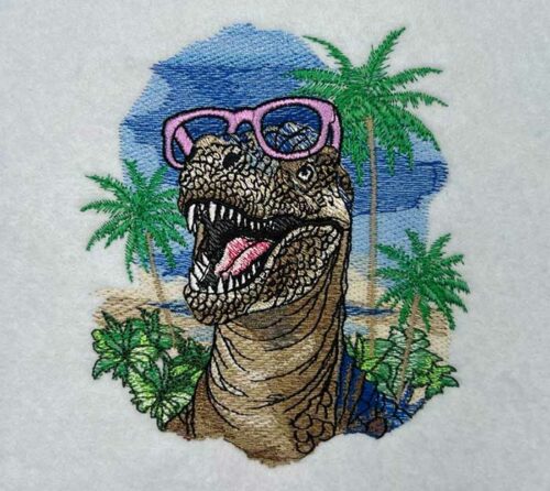 Summer T-Rex 2embroidery design