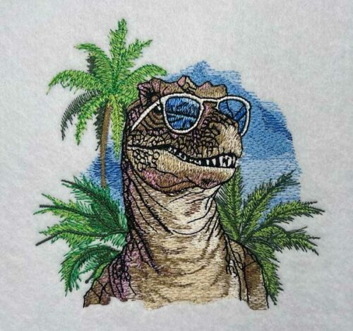 Summer T-Rex 4embroidery design