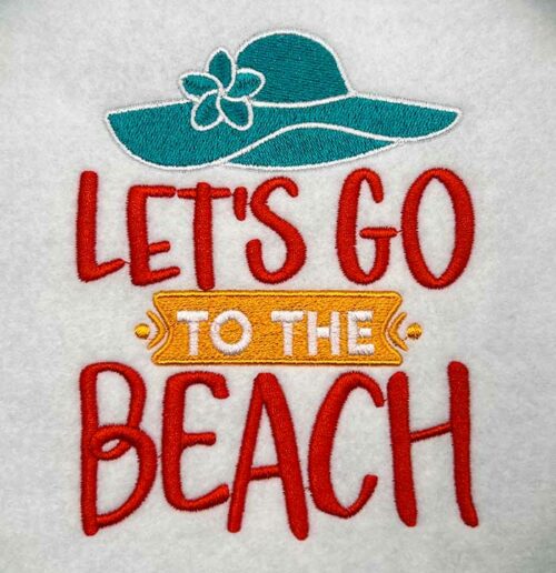 lets go to the beach embroidery design