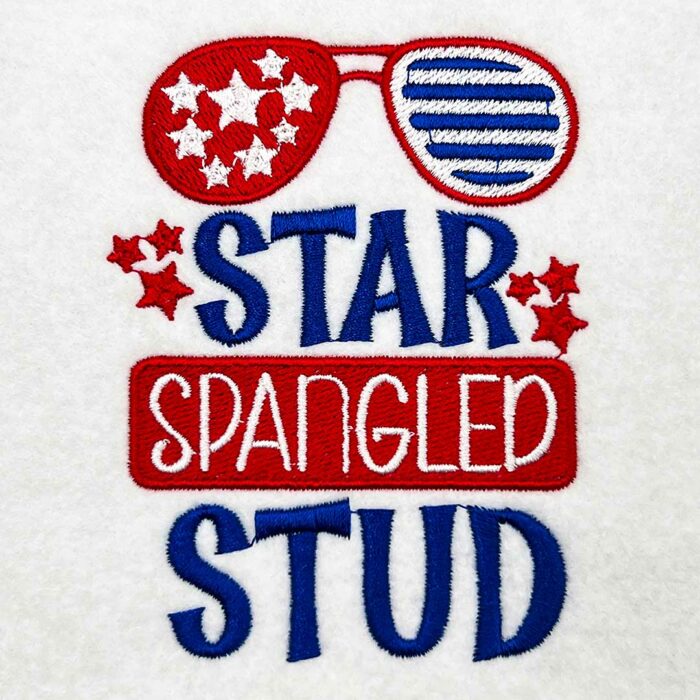 star spangled stud embroidery design