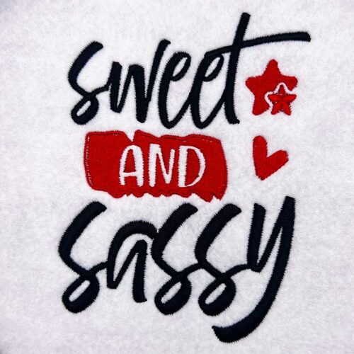 sweet and sassy embroidery design