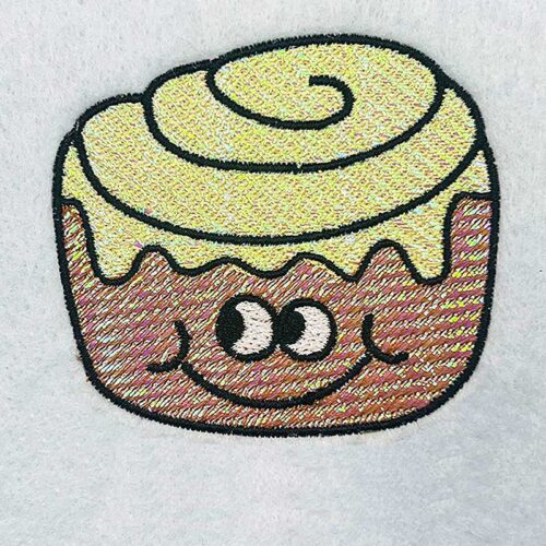 cinnamon bun mylar embroidery design