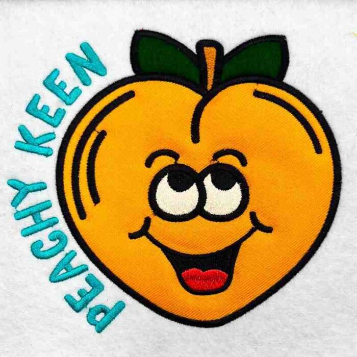 Peachy Keen applique embroidery design